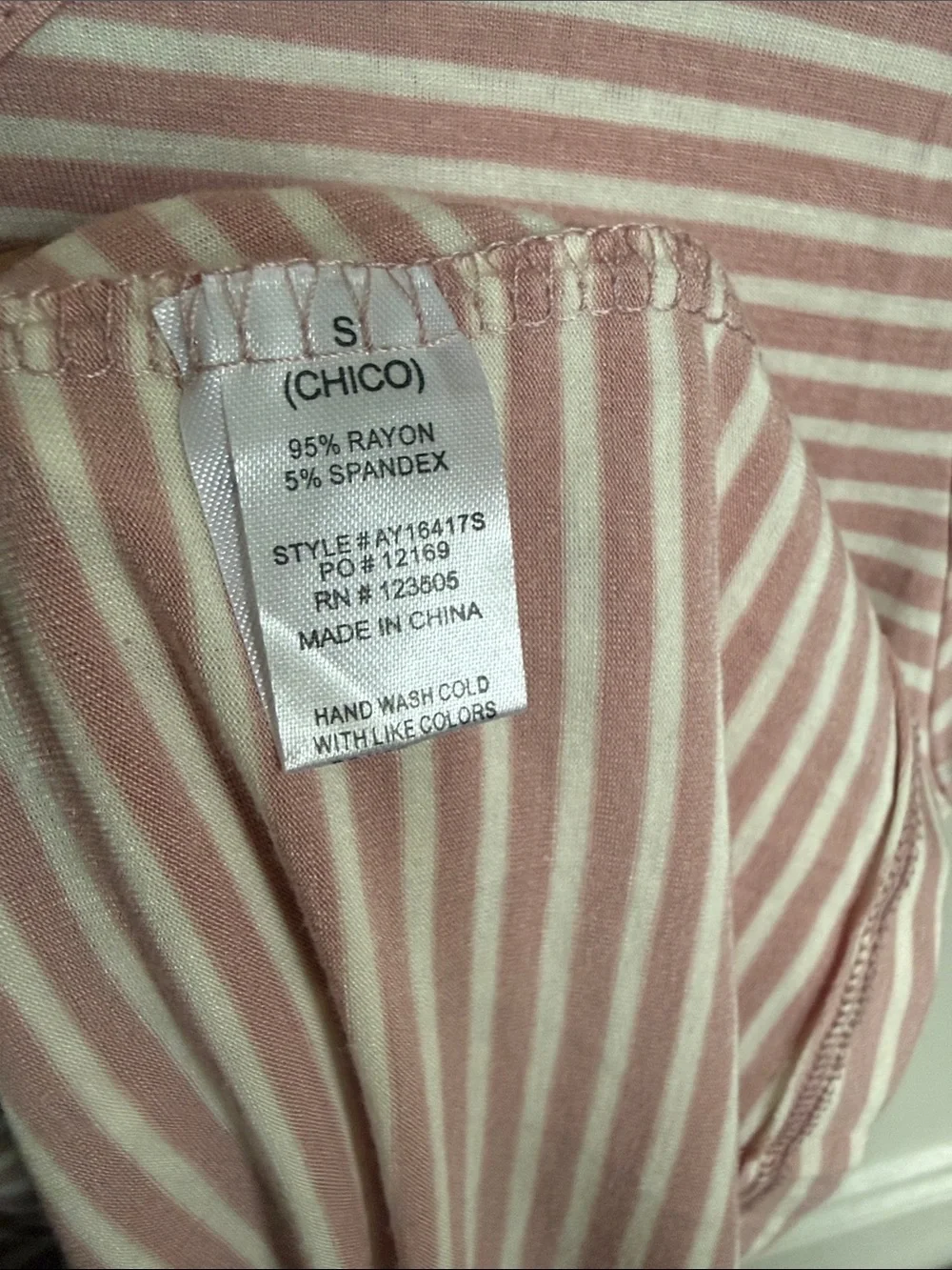 Mauve stripe top size small